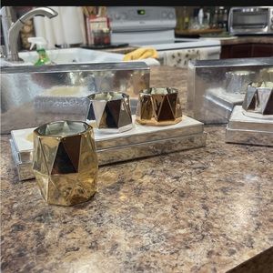 Michael Kors, Collectible, Candles, Silver Gold, And Rose Gold two sets.